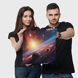 Подушка квадратная Фантастика космос и планета, цвет: 3D-принт — фото 2