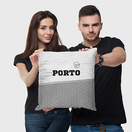 Подушка квадратная Porto sport на светлом фоне посередине / 3D-принт – фото 3