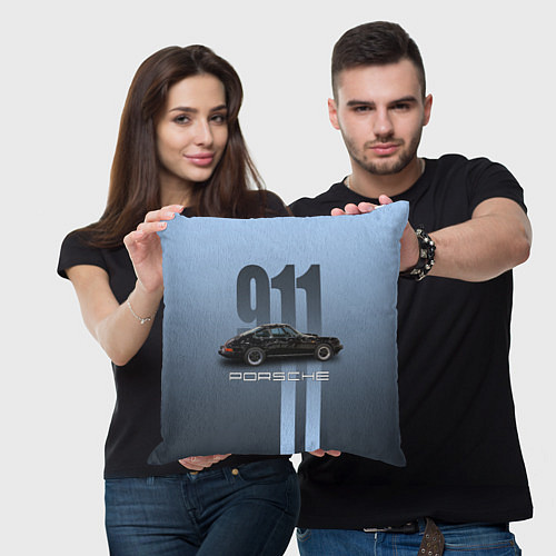 Подушка квадратная Винтажный автомобиль Porsche / 3D-принт – фото 3
