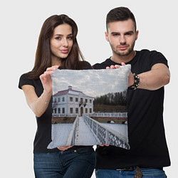 Подушка квадратная Петергоф дворец Марли, цвет: 3D-принт — фото 2
