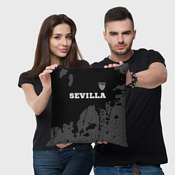 Подушка квадратная Sevilla sport на темном фоне посередине, цвет: 3D-принт — фото 2