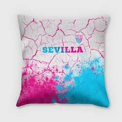 Подушка квадратная Sevilla neon gradient style посередине, цвет: 3D-принт
