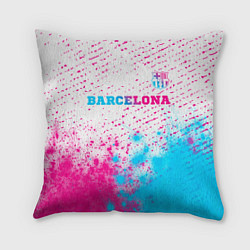 Подушка квадратная Barcelona neon gradient style посередине, цвет: 3D-принт