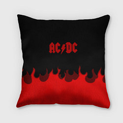 Подушка квадратная AC DC fire rock steel, цвет: 3D-принт