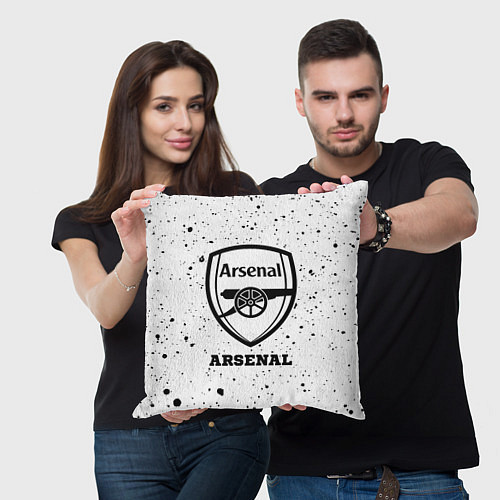 Подушка квадратная Arsenal sport на светлом фоне / 3D-принт – фото 3