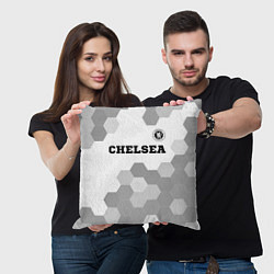 Подушка квадратная Chelsea sport на светлом фоне посередине, цвет: 3D-принт — фото 2