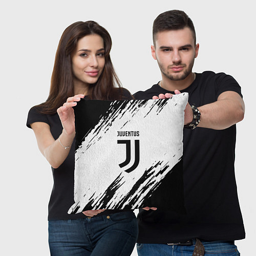 Подушка квадратная Juventus краски / 3D-принт – фото 3