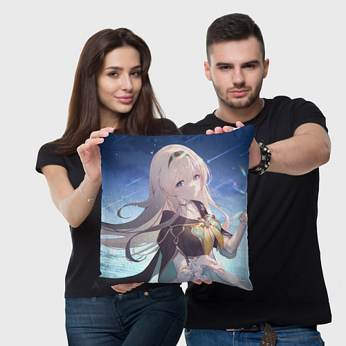 Подушка квадратная Honkai Star Rail Firefly smile / 3D-принт – фото 3