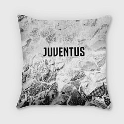 Подушка квадратная Juventus white graphite, цвет: 3D-принт