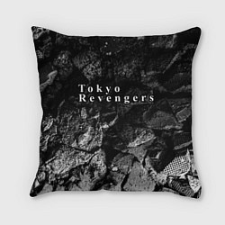 Подушка квадратная Tokyo Revengers black graphite, цвет: 3D-принт