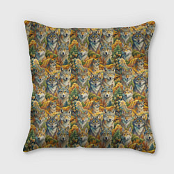 Подушка квадратная Волчий мотив, цвет: 3D-принт