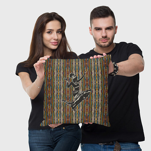 Подушка квадратная Девушка африканка в танце / 3D-принт – фото 3