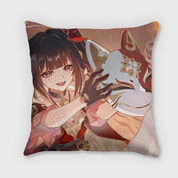 Подушка квадратная Honkai Star Rail Sparkle and kitsune mask, цвет: 3D-принт