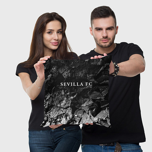 Подушка квадратная Sevilla black graphite / 3D-принт – фото 3