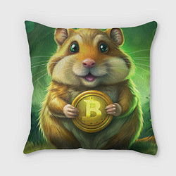Подушка квадратная Хомяк и крипта, цвет: 3D-принт