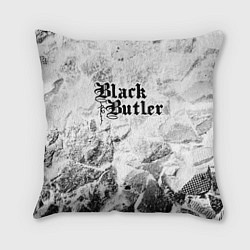 Подушка квадратная Black Butler white graphite, цвет: 3D-принт