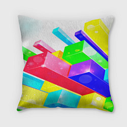 Подушка квадратная Цветные столбы, цвет: 3D-принт