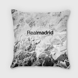 Подушка квадратная Real Madrid white graphite, цвет: 3D-принт