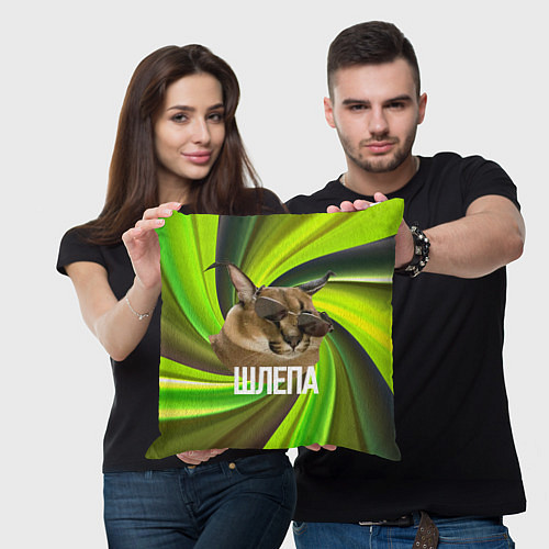 Подушка квадратная Шлепа в очках / 3D-принт – фото 3