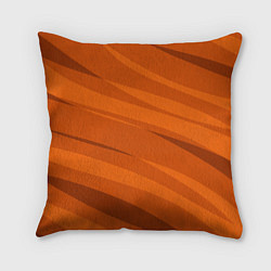 Подушка квадратная Тёмный оранжевый полосами, цвет: 3D-принт