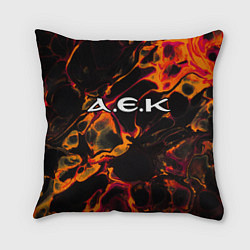 Подушка квадратная AEK Athens red lava, цвет: 3D-принт