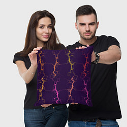 Подушка квадратная Молнии на пурпурном, цвет: 3D-принт — фото 2