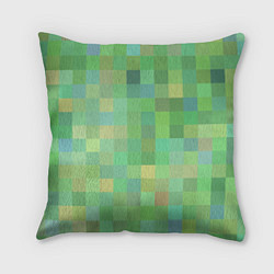Подушка квадратная Пиксели в зеленом, цвет: 3D-принт