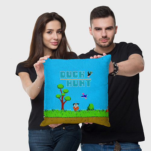 Подушка квадратная Duck hunt dog / 3D-принт – фото 3