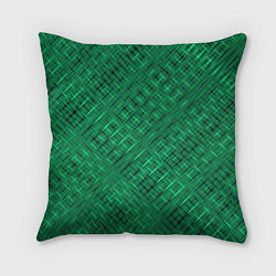 Подушка квадратная Насыщенный зелёный текстурированный, цвет: 3D-принт