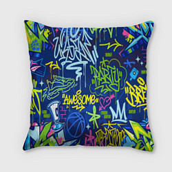 Подушка квадратная Урбанизм и граффити, цвет: 3D-принт