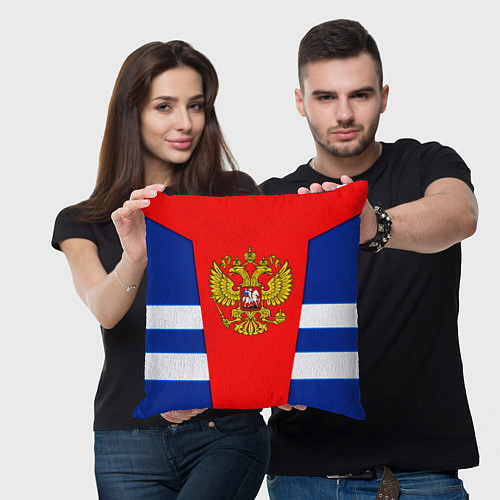 Подушка квадратная Россия герб спорт / 3D-принт – фото 3