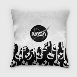 Подушка квадратная Marshmello x Nasa, цвет: 3D-принт