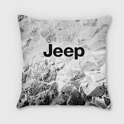 Подушка квадратная Jeep white graphite, цвет: 3D-принт