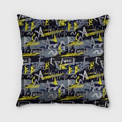 Подушка квадратная Hip hop wall, цвет: 3D-принт