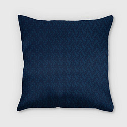 Подушка квадратная Тёмный синий текстурированный однотонный, цвет: 3D-принт