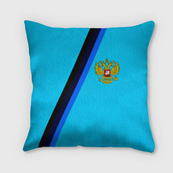 Подушка квадратная Россия спортивная геометрия, цвет: 3D-принт