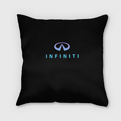 Подушка квадратная Infiniti logo neon, цвет: 3D-принт