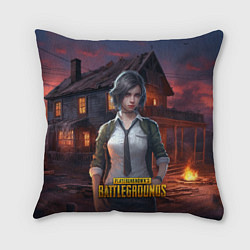 Подушка квадратная PUBG девушка в игре, цвет: 3D-принт