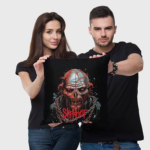 Подушка квадратная Slipknot зомби в цепи / 3D-принт – фото 3