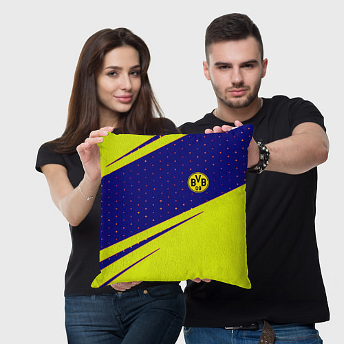 Подушка квадратная Borussia logo geometry / 3D-принт – фото 3