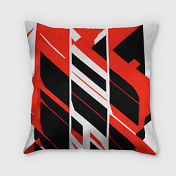 Подушка квадратная Black and red stripes on a white background, цвет: 3D-принт