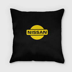 Подушка квадратная Nissan yellow logo, цвет: 3D-принт