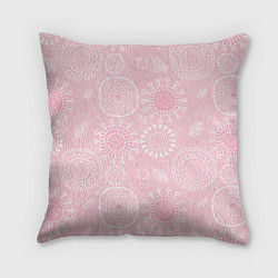 Подушка квадратная Розовый цветочный паттерн, цвет: 3D-принт