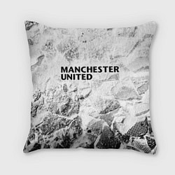 Подушка квадратная Manchester United white graphite, цвет: 3D-принт