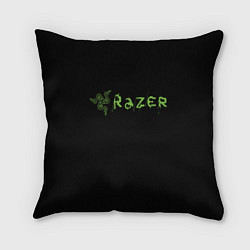 Подушка квадратная Razer brend steel, цвет: 3D-принт