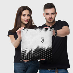 Подушка квадратная Juventus sport steel, цвет: 3D-принт — фото 2