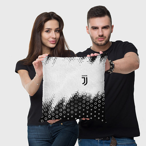 Подушка квадратная Juventus sport steel / 3D-принт – фото 3
