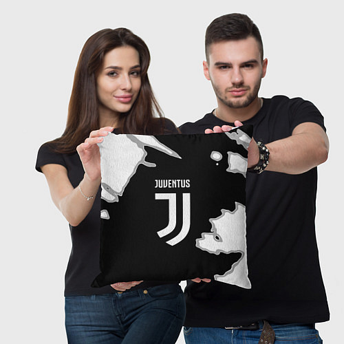 Подушка квадратная Juventus fc краски / 3D-принт – фото 3