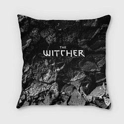 Подушка квадратная The Witcher black graphite, цвет: 3D-принт