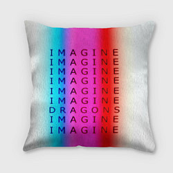 Подушка квадратная Imagine Dragons neon rock, цвет: 3D-принт